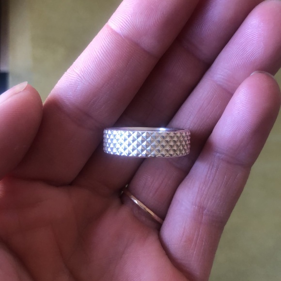Tiffany Wide Diamond Point Band Mens 